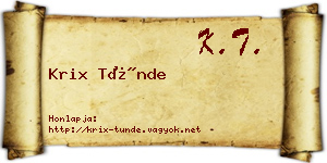 Krix Tünde névjegykártya