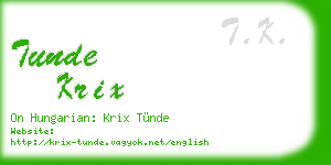 tunde krix business card