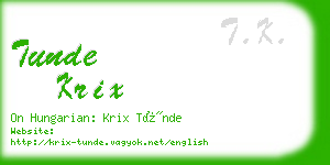 tunde krix business card